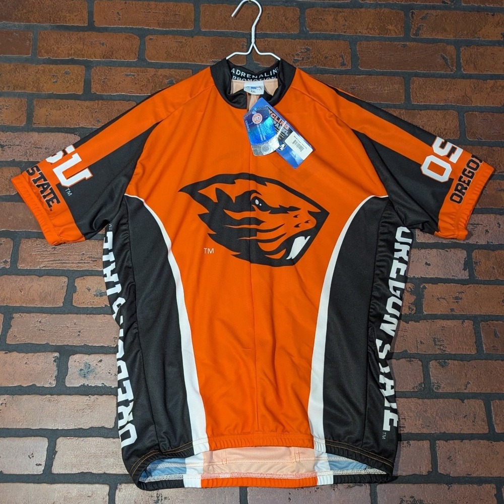 Men's Adrenaline NWT OSU Beavers 3/4 Zip Cycling Jersey Moisture Wicking‎